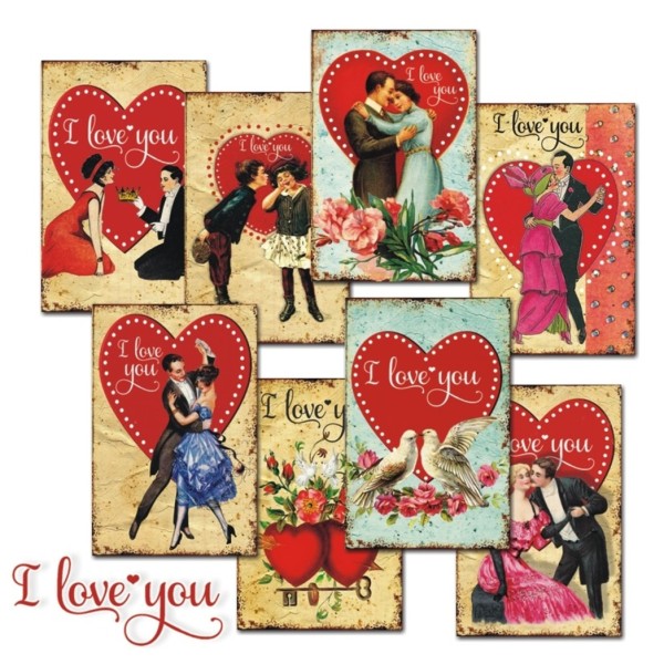 Etiquettes décoratives I Love You 24p