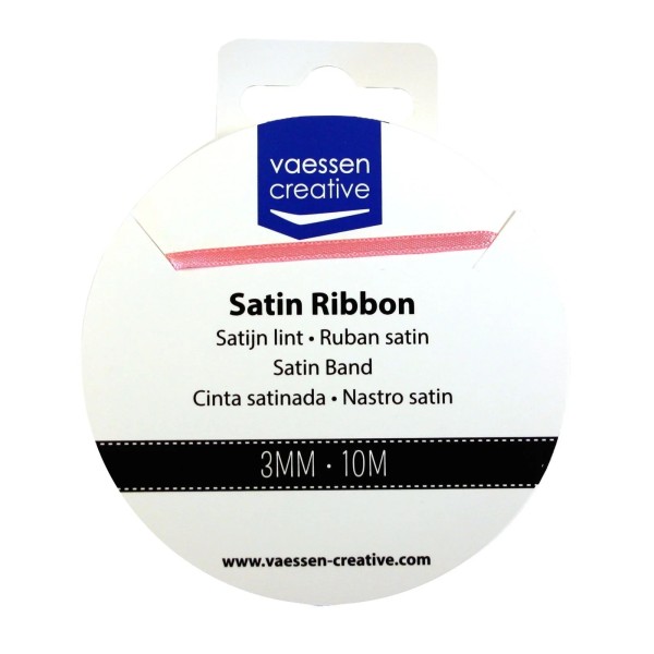 Ruban satin uni Rose clair Vaessen Creative 3mmx10m