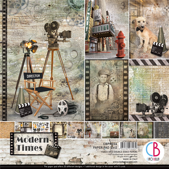 Papier scrapbooking Ciao Bella Modern Times 12fe 30x30 assortiment