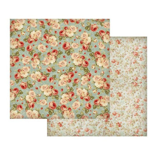 Papier scrapbooking Romantic Flowers Stamperia 30x30 double face