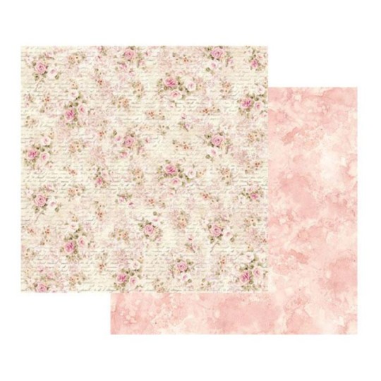 Feuille scrapbooking Stamperia Shabby Roses 30x30 double face