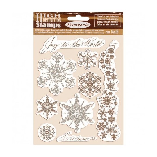 Tampon caoutchouc Flocons 14x18 Stamperia