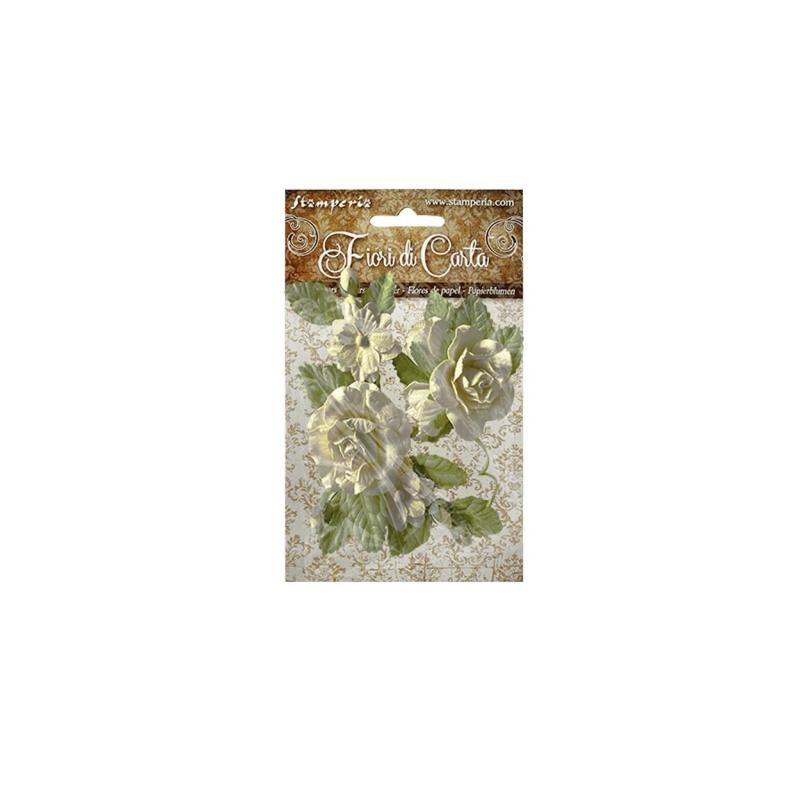Fleurs Stamperia Rose ivoire