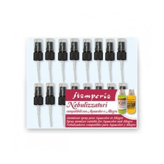 Vaporisateur spray pour aquacolor et allegro Stamperia 12p Vaporisateur spray pour aquacolor et allegro Stamperia 12p