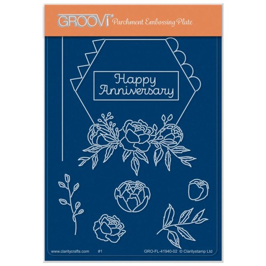 Groovi gabarit parchemin Happy Anniversary Spring 10x15cm