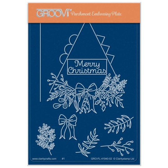 Groovi gabarit parchemin Merry Christmas 10x15cm