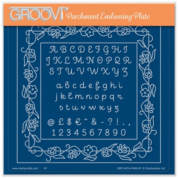 Groovi gabarit parchemin Alphabet Universel  15x15cm