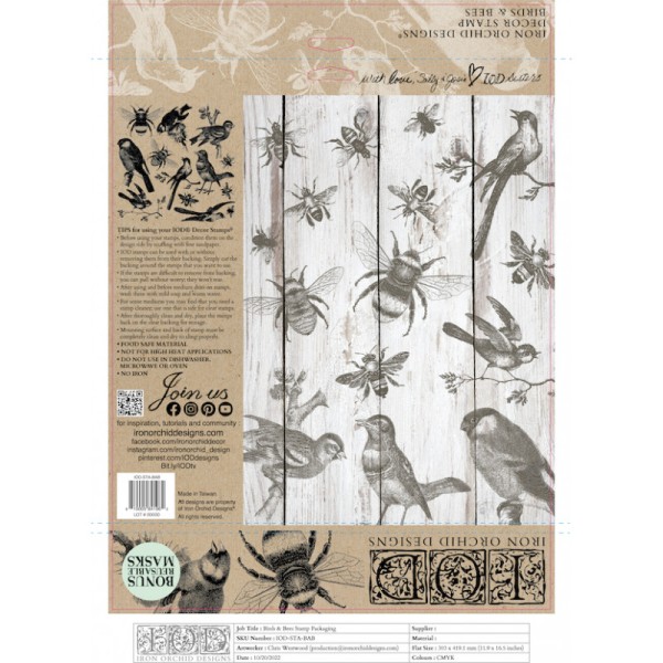 Tampons IOD Clear Stamps Birds & Bees