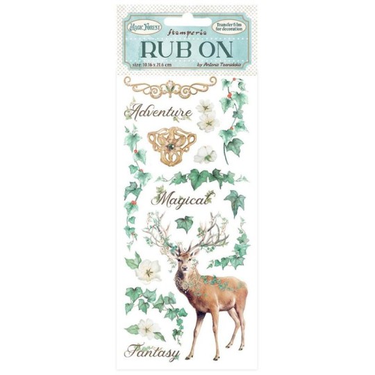 Transfert Rub-on sticker Magic Forest cerf Stamperia