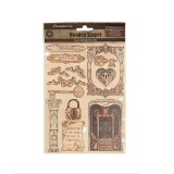 Chipboard bois Stamperia Magic Forest silhouettes colorées A5