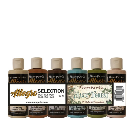 Kit Peinture Stamperia Allegro 6 couleurs Magic Forest Kit Peinture Stamperia Allegro 6 couleurs Magic Forest