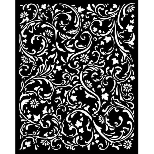 Pochoir scrapbooking Magic Forest motif de tourbillons Stamperia 20x25cm