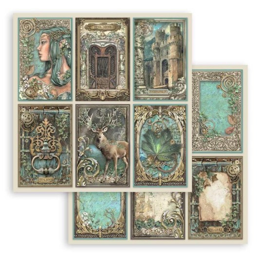 Papier Scrapbooking Magic Forest 6 cartes Stamperia 30x30cm