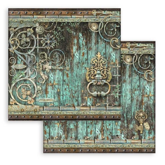 Papier Scrapbooking Magic Forest ornements de porte Stamperia 30x30cm