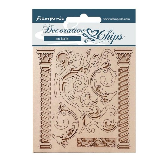 Chipboard carton Magic Forest colonnes Stamperia 14x14cm