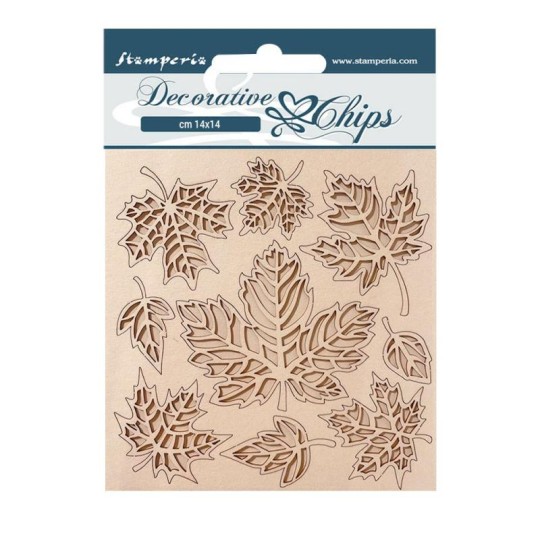 Chipboard carton Magic Forest feuilles Stamperia 14x14cm