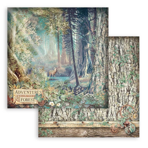 Papier scrapbooking Magic Forest Stamperia 10f 20x20 assortiment