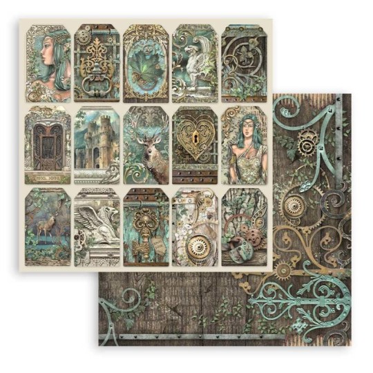 Papier Scrapbooking Magic Forest tags Stamperia 30x30cm