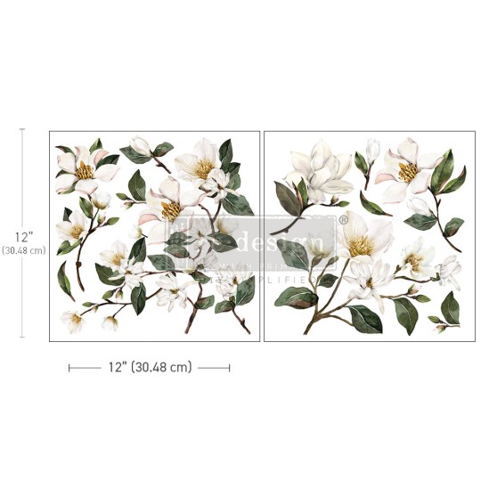 Transfert pelliculable Magnolia Garden 30x30cm