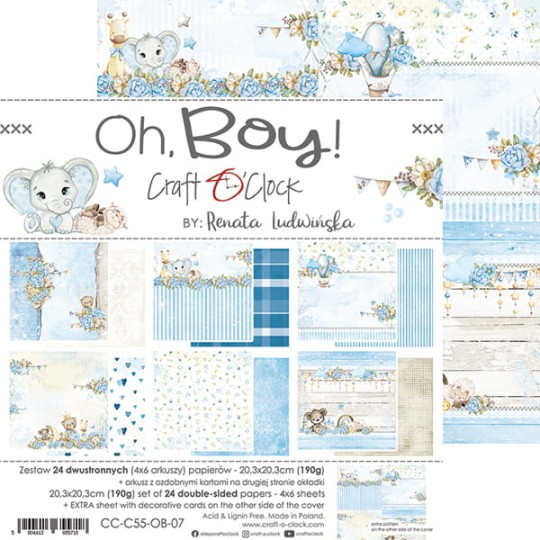 Assortiment scrapbooking Craft O Clock Oh, Boy! 24fe 20x20 Assortiment scrapbooking Craft O Clock Oh, Boy! 24fe 20x20