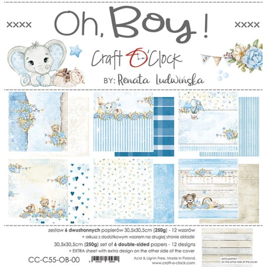 Assortiment scrapbooking Craft O Clock Oh, Boy! 6fe 30x30