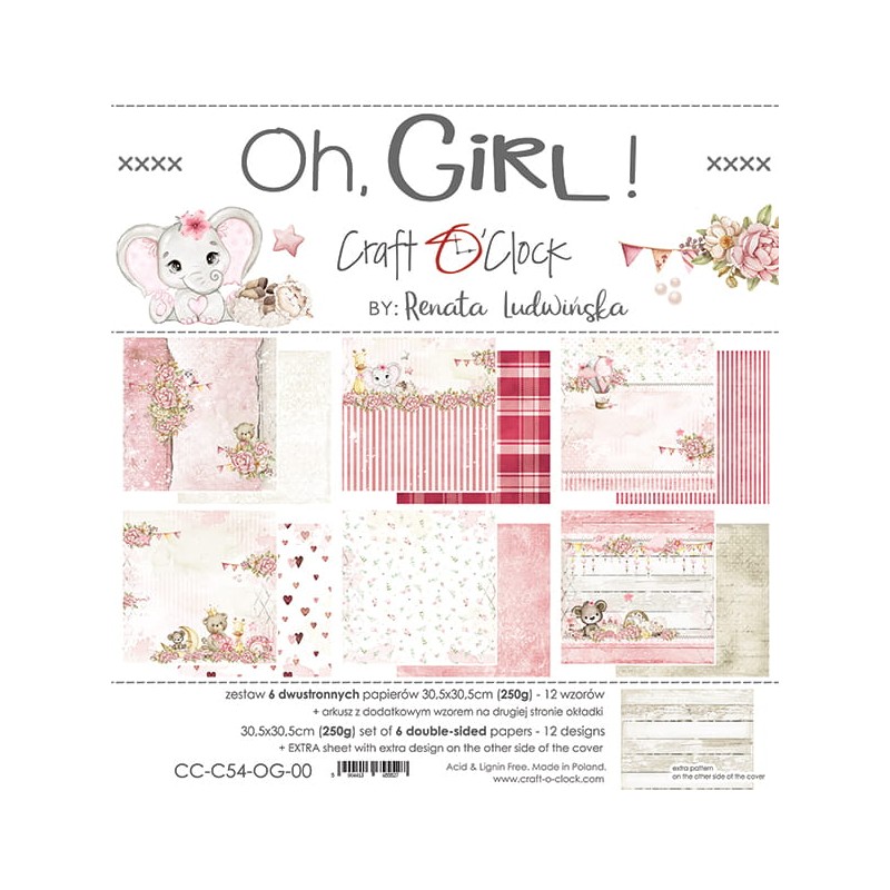 Assortiment scrapbooking Craft O Clock Oh, Girl! 6fe 30x30