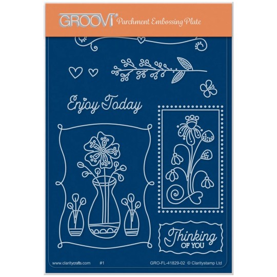 Groovi gabarit Tina's Enjoy today flowers 10x15cm