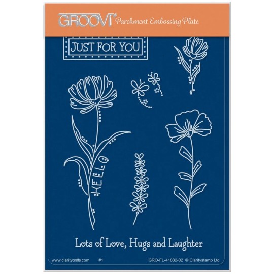 Groovi gabarit Tina's Just for you flowers 10x15cm