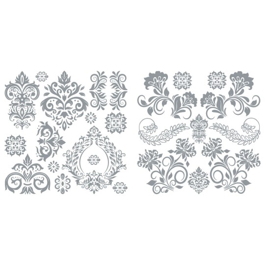 Transfert Foil Métallique Rococo Silver Hokus Pokus 30x30cm