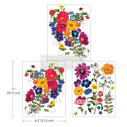 Transfert pelliculable Redesign Floral Kiss 21.5x28cm