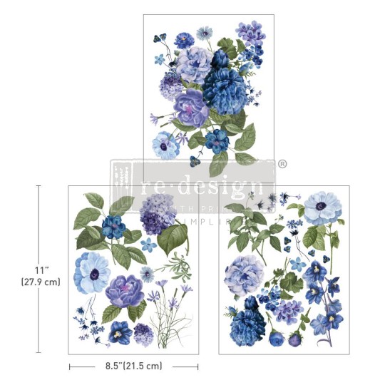 Transfert pelliculable Redesign Blue Gardens 21.5x28cm