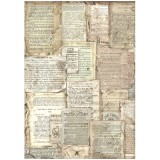 Kit 6 papiers de riz Vintage Library Stamperia A4