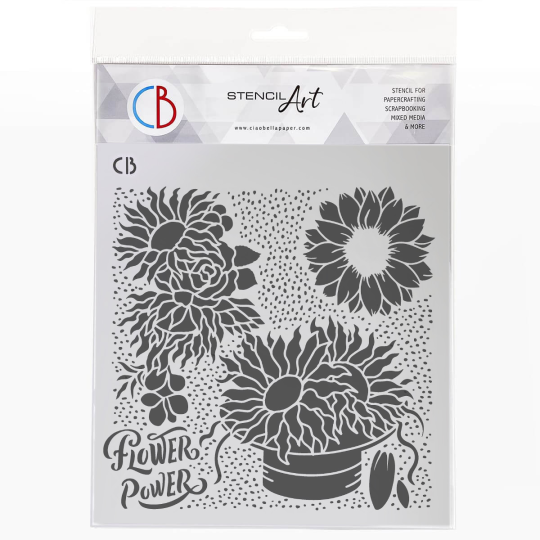 Pochoir scrapbooking Ciao Bella Sunflowers Scent 20x20cm