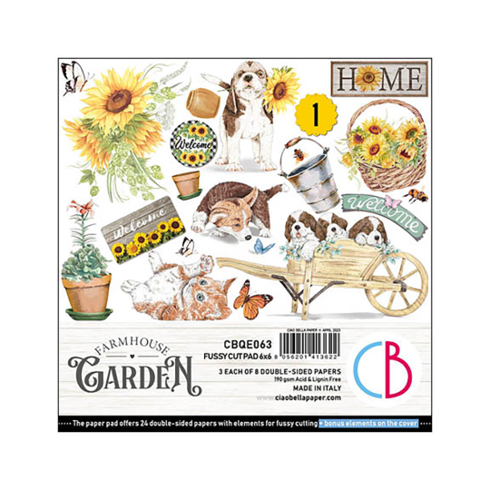 Papier scrapbooking Ciao Bella Farmhouse Garden 24f 15x15 assortiment 