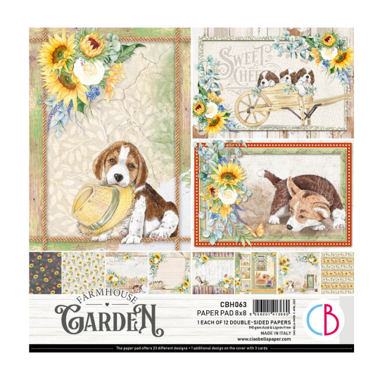 Papier scrapbooking Ciao Farmhouse Garden 12fe 20x20 assortiment