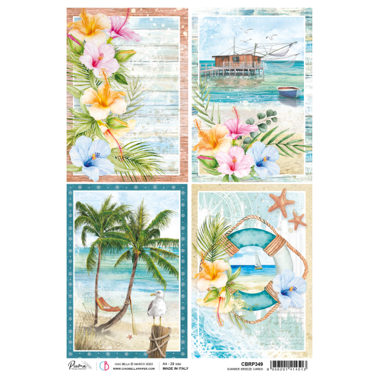 Papier de riz Ciao Bella A4 Summer Breeze Cards