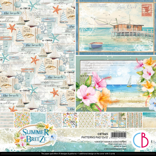 Papier scrapbooking Ciao Bella Summer Breeze 8fe 30x30 assortiment