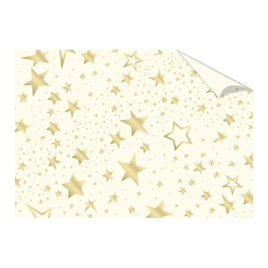 Papier scrapbooking 50x70cm étoiles dorées