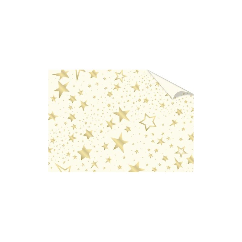 Papier scrapbooking 50x70cm étoiles dorées
