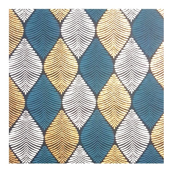 Papier indien 50x70cm Cocoon Bleu Foncé Or & Blanc