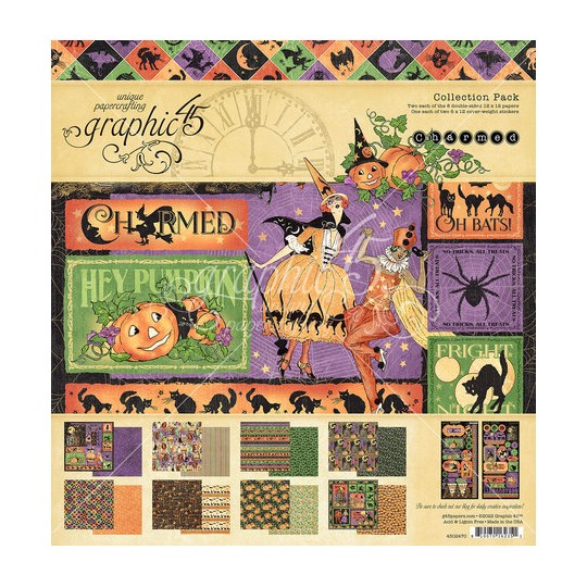 Papier scrapbooking Graphic 45 Charmed Collection Pack 16fe 30x30 assortiment