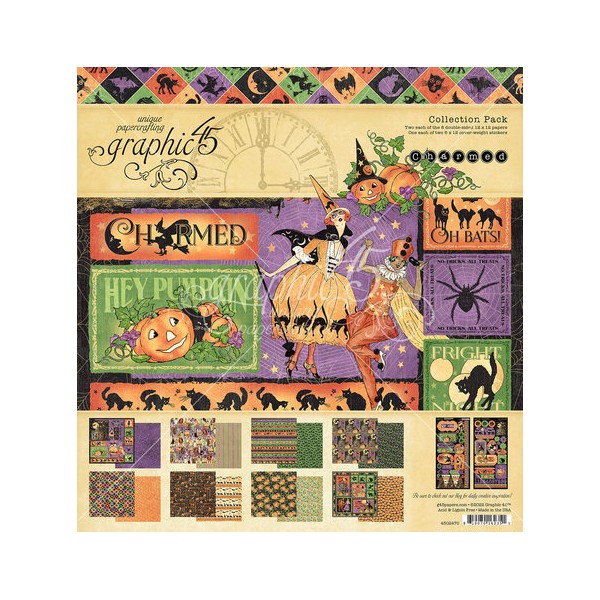 Papier scrapbooking Graphic 45 Charmed Collection Pack 16fe 30x30 assortiment
