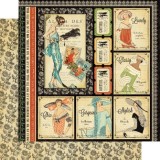 Papier scrapbooking Graphic 45 Couture Deluxe Collector's Edition recto verso 30x30 24fe assortiment
