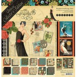 Papier scrapbooking Graphic 45 Couture Deluxe Collector's Edition recto verso 30x30 24fe assortiment