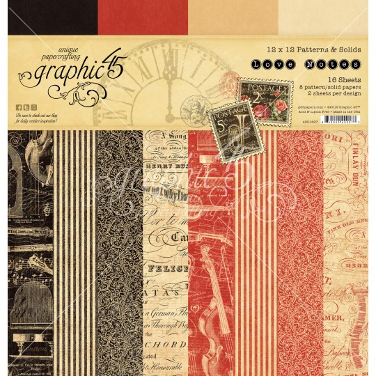 Papier scrapbooking Graphic 45 Bloom Patterns recto verso 30x30 assortiment