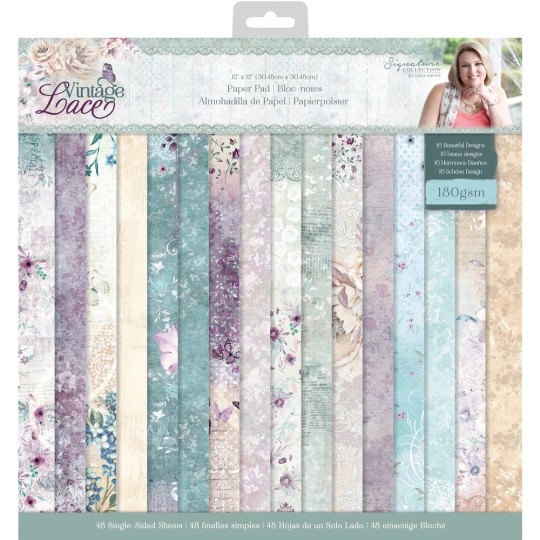 Papier scrapbooking Crafter's Companion Vintage Lace 48fe assortiment Papier scrapbooking Crafter's Companion Vintage Lace 48fe assortiment