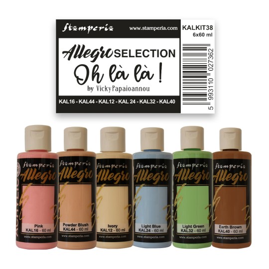 Kit Peinture Stamperia Allegro 6 couleurs Create Happiness Oh lá lá