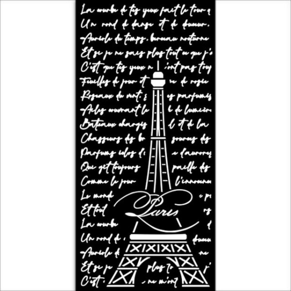 Pochoir scrapbooking Create Happiness Oh lá lá Tour Eiffel Stamperia 12x25cm