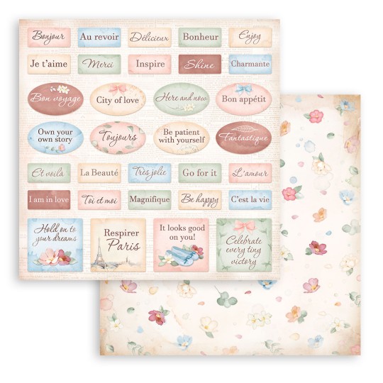 Papier Scrapbooking Create Happiness Oh la la Etiquettes Stamperia 30x30cm