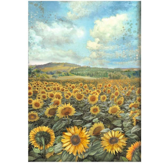 Papier de riz Sunflower Art paysage Stamperia A4